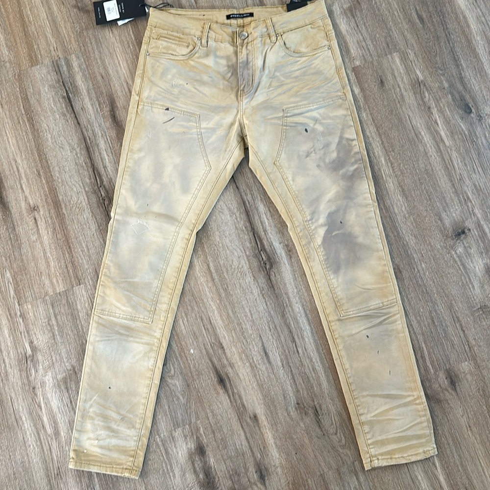 Embellish denim khakis size 34 waist